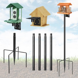 Bird Feeder Pole, 76in Adjustable Bird House Pole for Outdoors, Heavy Duty Smart Feeder Pole Mount Kit for Feeders, Birdhouse, Weather Station, Birdwatching