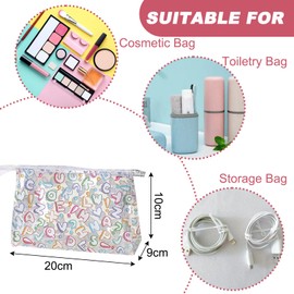 BSITSSS Clear Makeup Bag, Dazzling Letters Make Up Bag, Waterproof Cosmetics Bag Pencil Pouch for Students Exam Office Art School Supplies Women Girls Boys Cosmetic Toiletry Bag