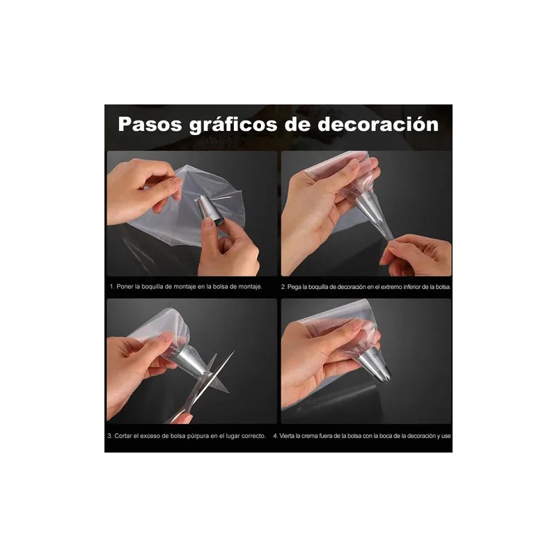 Juego De Boquillas Para Pasteles Acero Inoxidable 10 Piezas