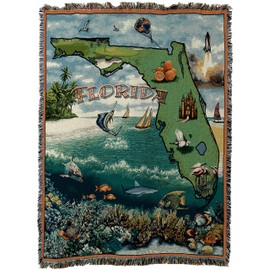 Pure Country Weavers Florida Woven Throw Blanket 100% Cotton Made in The USA 72x54