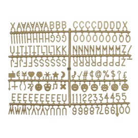sourcing map Felt Board Letters, 680 Characters Bronze 3/4" Letters Numbers Symbols Changeable Plastic Message Boards Decor 4Pcs