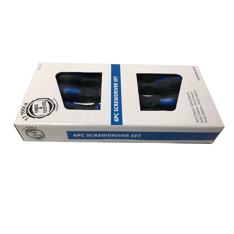 Tried + Tested Screwdriver Set 6 Piece Slotted, Phillips