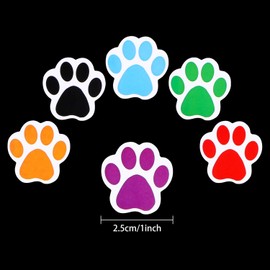 Paw Print Roll Stickers, BENBO 500 Pieces 1 Inch Colorful Dog Paw Labels Stickers Waterproof Bear Paw Printed Stickers for Kids, 6 Colors