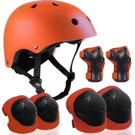 Adjustable Helmet for Ages 5-16 Kids Toddler Boys Girls Youth,Protective Gear with Elbow Knee Wrist Pads for Multi-Sports Skateboarding Bike Riding Scooter Inline skatings Longboard Roller Skate