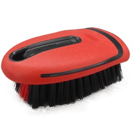 Carpet and Upholstery Cleaning Brush - Stiff Bristle Carpet Scrubber Car Cleaning Brush for Car Interior and Home - Leather Brush Auto Detailing Scrub Brushes for Couch, Floor Mats, Clothes (Red)