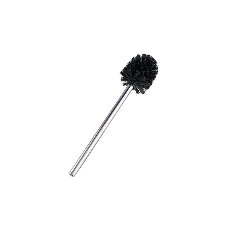 WENKO Shiny Toilet Brush with Handle, Silver, 8 cm