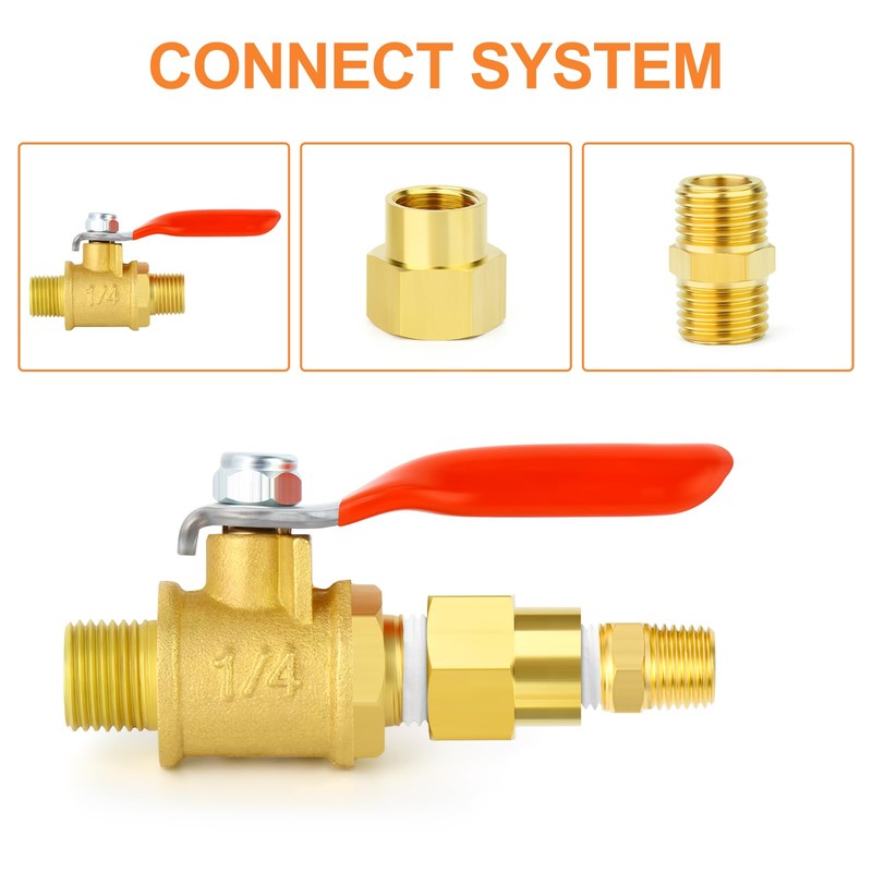GASHER 5PCS Brass Pipe Fitting, Coupling, Reducer Adapter, 3/4" x
