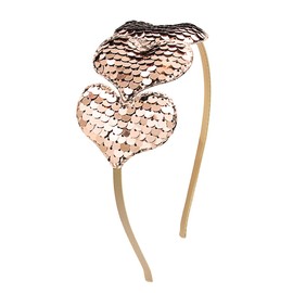 Valentine's Day Heart Headband Glitter Love Hair Band Hair Accessories Khaki Sequins Heart Shape Hair Hoop Hairband headpiece For Girls Women New Year Holiday Wedding Birthday Party Gift