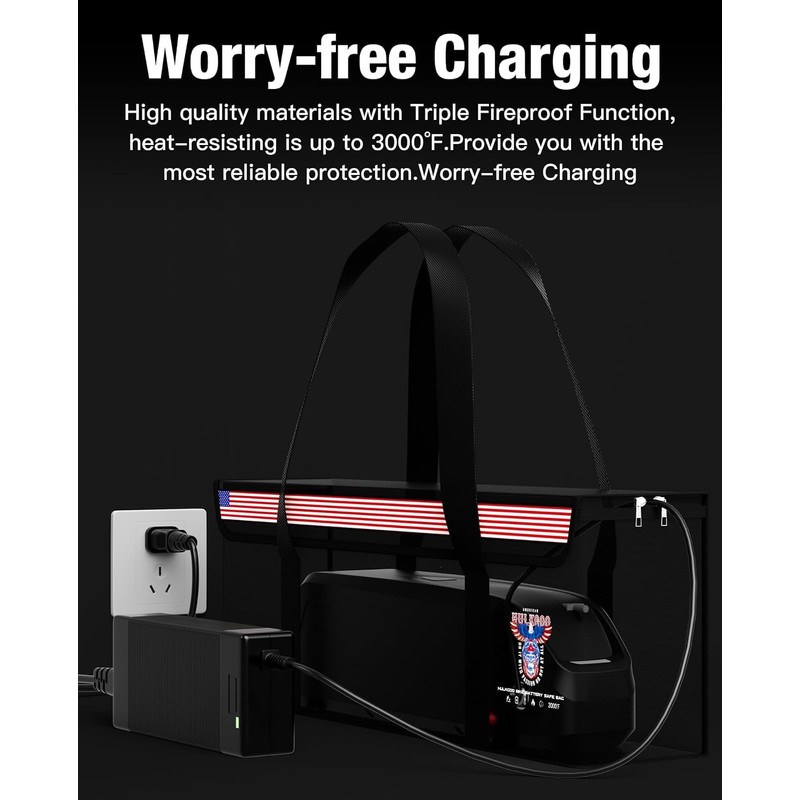 HulkGoo Ebike Battery Bag Fireproof Battery Safe Bag Explosion-Proof Waterproof
