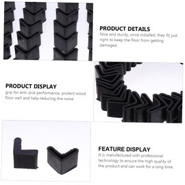 SHINEOFI 30pcs Non-Slip Rubber Feet Covers for Angle Iron Furniture Protectors Sturdy Chair and Desk Leg Pads for Floor Protection