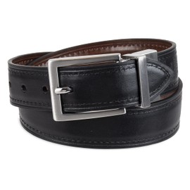 Dockers Vestido grande reversible dos en uno para niño y cinturones casuales, café/Negro Dressy, Small