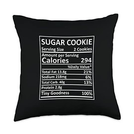 Thanksgiving Christmas Sugar Cookie Nutritional Facts Labels Throw Pillow