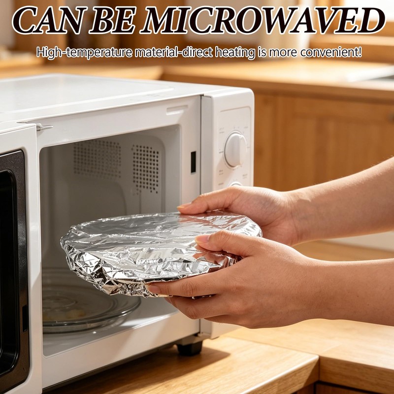90PCS Reusable Aluminum Foil Food Covers, Universal Fresh Keeping and