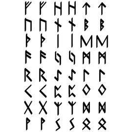 Samunshi® Sticker Elder Futhark Runes Set for Car Motorcycle Viking Vikings Germanic in 9 Sizes and 25 Colours (13 x 20 cm Black)