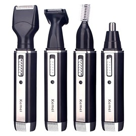 Ear and Nose Hair Trimmer Clipper - Professional Painless Eyebrow & Facial Hair Trimmer for Men Women, Chargeable Trimmer with IPX7 Waterproof, Dual Edge Blades for Easy Cleansing Black