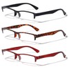 V.W.E. 3 Pairs Rectangular Half Rim Reading Glasses - Simple