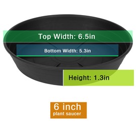 LWALRS 4 Packs 6 Inches Plant Saucer Drip Trays, Round Plastic Plant Pot Saucers Flower Pot Tray for Indoor Outdoor