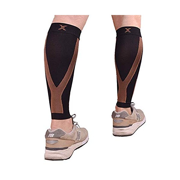 Thx4COPPER Calf Compression Sleeve 20-30mmHg for Men & Women, Shin Splint Leg Compression Calf Sleeve- Great for Running, Cycling, Travelling- Improve Circulation and Recovery,S&M