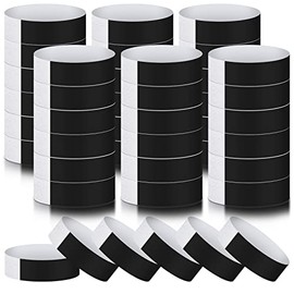 600 Packs Paper Wristbands for Events Neon Party Wristbands Colored Wristbands Waterproof Paper Club Arm Bands Lightweight Identification Wristbands for Concert Bar Entrance Admission(Black)