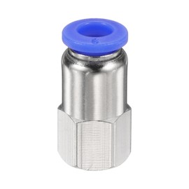 sourcing map Push to Connect Fittings 6mm Tube OD x 1/8" NPT Thread Female Straight Pneumatic Tube Fittings PCF6-N01 Quick Connect Air Line Fittings Air Hose Fittings, Blue