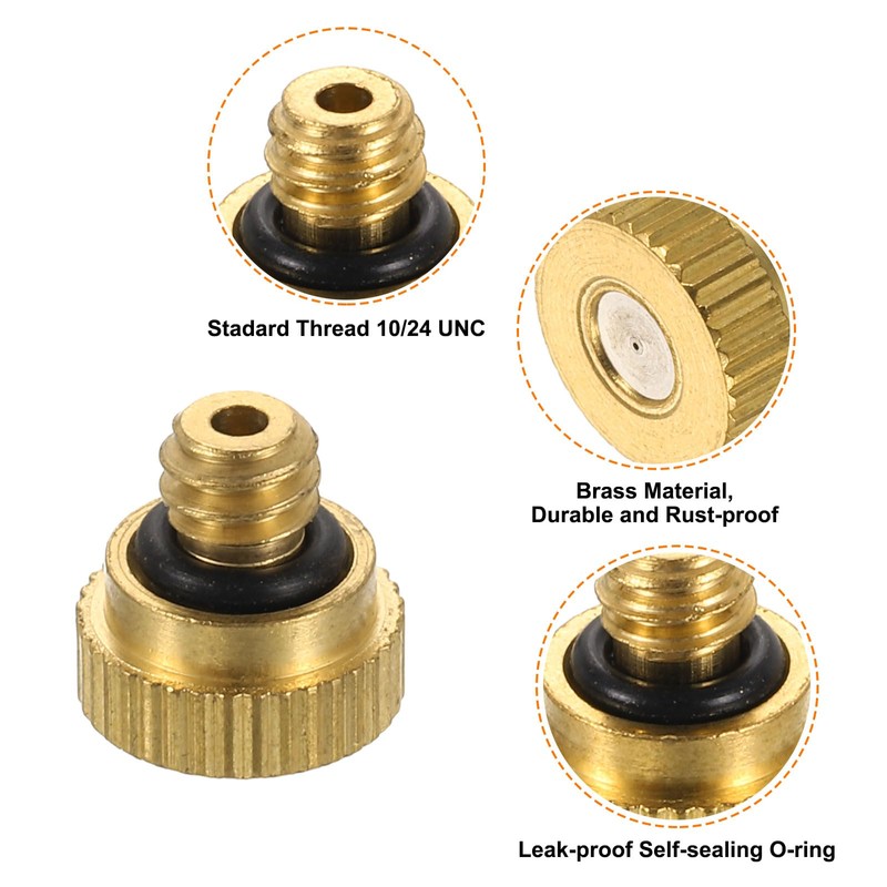 QUARKZMAN Brass Mist Nozzle, 10/24 UNC 0.2mm Nozzle Opening Replacement
