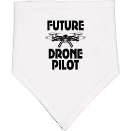 inktastic Future Drone Pilot Operator Baby Bandana Bib White and Black 44986