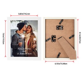 EXYGLO Set of 4 Picture Frames 15 x 20 cm - White Photo Frames for 20 x 15 cm Photos and Pictures, Classic Frames for Living Room, Bedroom, Children's Room, Office, Staircase, Hallway