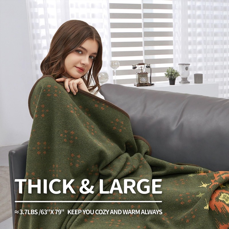ACUSHLA Merino Wool Blanket - Warm Thick Washable Large Bed