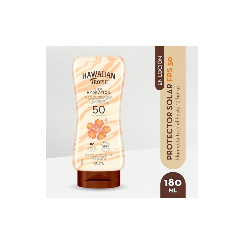 Hawaiian Tropic Silk Protector Solar 50 FPS Loción de 180ml