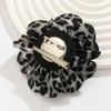 HUANGANG Leopard Print Flower Duckbill Clip Brooch Exaggerated Floral Shaped