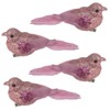 4 Pack Glitter Birds 9cm Clip on Christmas Decoration -