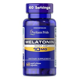 Puritan's Pride Super Strength - Cápsulas de liberación rápida de melatonina de 10 mg, 60 unidades