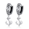 Anchor Hoop Earrings Sterling Silver Hoop Earrings Sailor Anchor Huggie