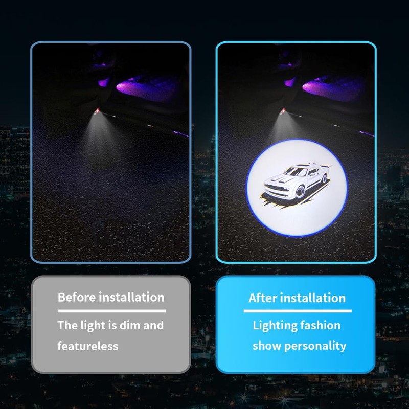 2PCS Door Lights Logo Projector Ultra-Bright Welcome Step Light Puddle