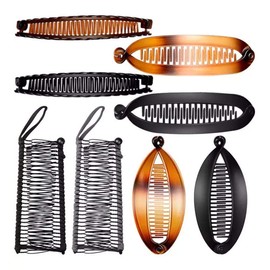 8 Piezas de Juego de Pinzas para el Pelo de Plátano, Peines de Clincher Portátiles, Herramienta de Peine de Clips de Banana Vintage Grande, Juego de Garras de Clip de Peines (Colores variados)
