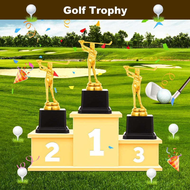 4 Pack Golf Trophy 6.7 x 3 Inch Gold Golfer