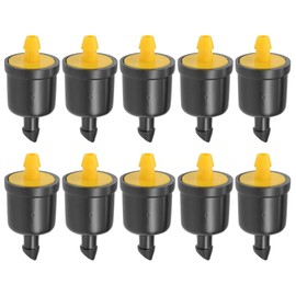uxcell Pressure Compensating Dripper 5GPH 20L/H Emitter for Garden Lawn Drip Irrigation with Barbed Hose Connector Plastic Yellow 10pcs