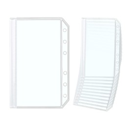 NatSumeBasics 12 A6 Budget Binder Pockets Zipper Clear Cash Stuffing Envelopes No Zipper Bluky Planner Inserts for Money Saving Organizer Book Accessories (A6)