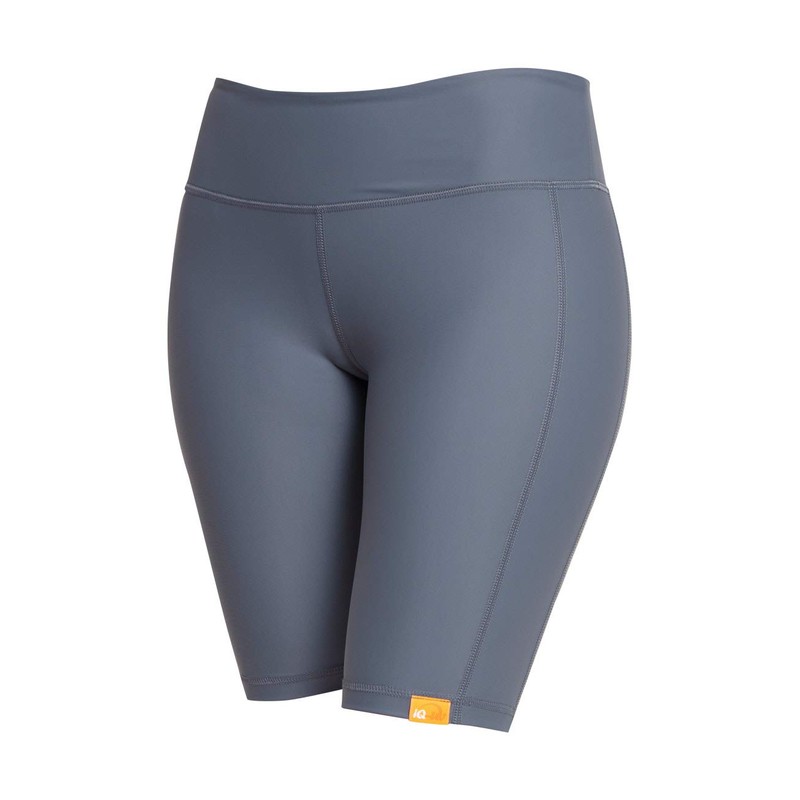 iQ-UV Women's High Waisted Yoga Shorts, Ash, S