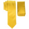 Stacy Adams Men's Satin Solid Tie Set, Gold, One Size