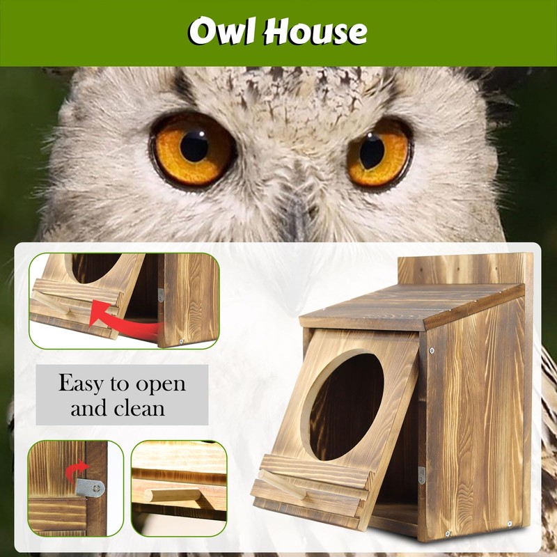 Ansonation Large Owl House,Screech Owl Nesting Boxes for Outside 14''x