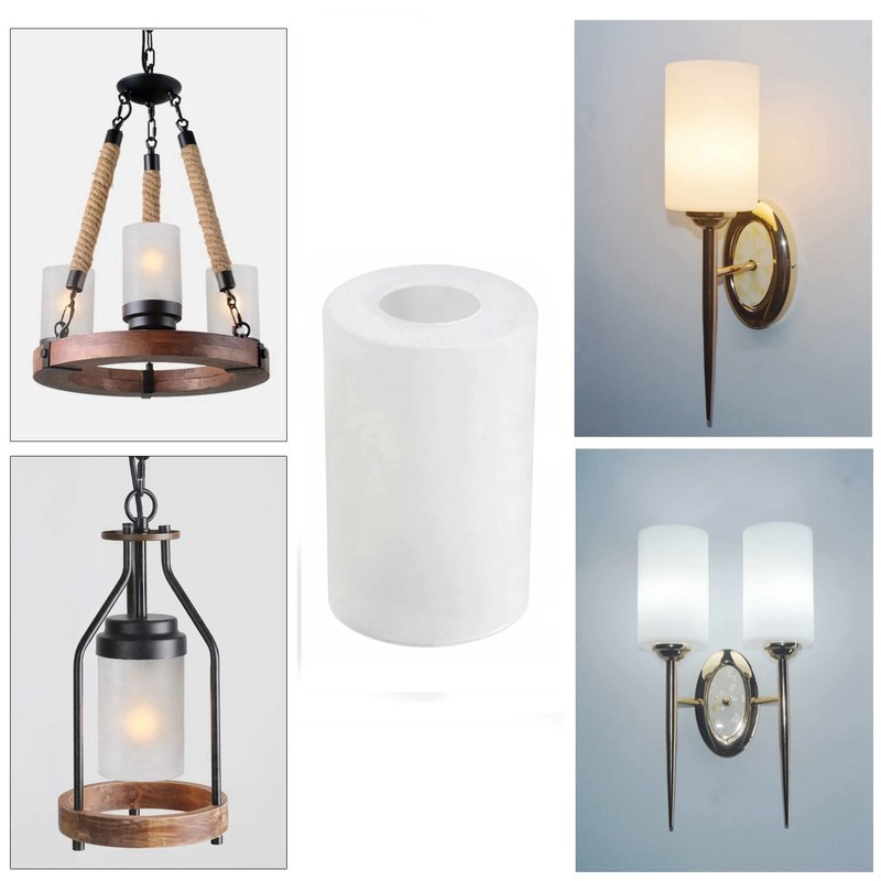 Frosted Glass Lamp Shade, 2 pack, Pendant Light Shade Cylinder