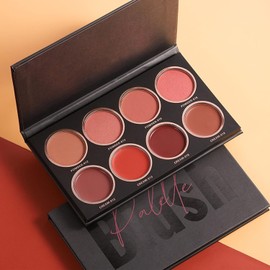 Paleta de Rubor de Maquillaje de 8 Colores, Paleta de Rubor de Brillo de Larga Duración Mate para Cosméticos