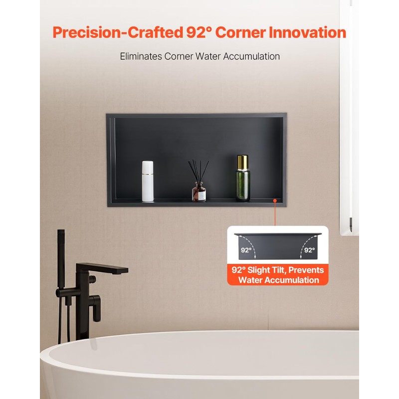 VEVOR Shower Niche, 13 x 25 x 4 inch Recessed