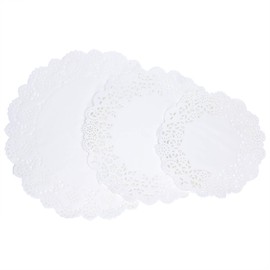 Tupalizy 45PCS Disposable Lace Paper Doilies for Cakes Desserts Plates Tables Paper Placemats for Crafts Serving Trays Holiday Wedding Christmas Tea Party Decors Gifts Wrapping, 6.5, 8.5 and 10.5inch