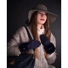 Rose Black Women's Elegant Suede Gloves with Fur - Finest