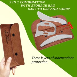 BYYDDIY 3 in 1 Stainless Steel Muscle Scraper Tools Set,Scraping Massage Tools for Physical Therapy,Derma Edge & GuaSha Massage Scraper Tool