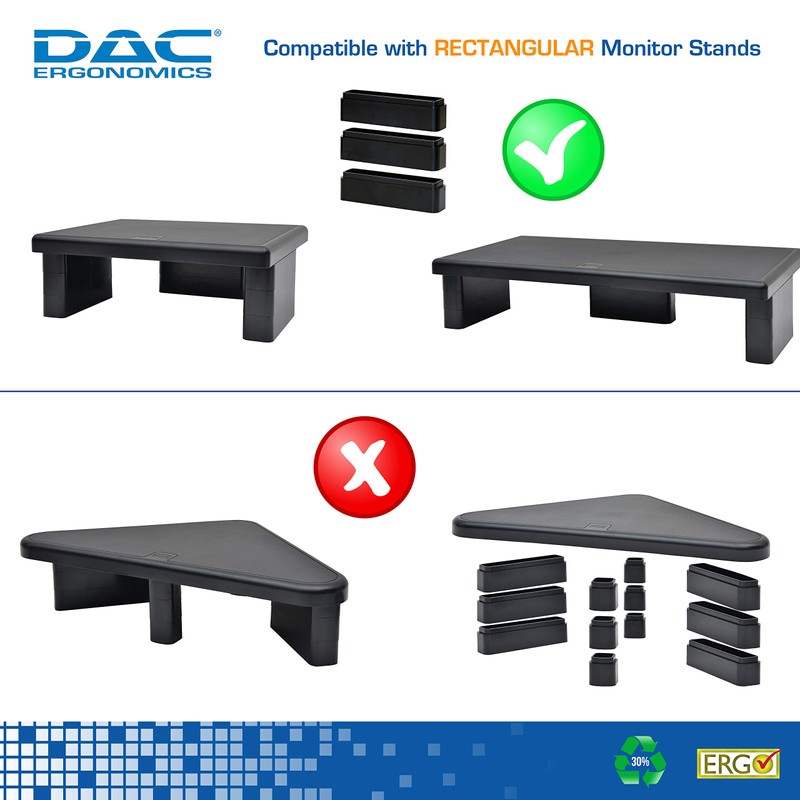 DAC Stax Leg Block Kit for Height-Adjustable Rectangular Monitor Stand,