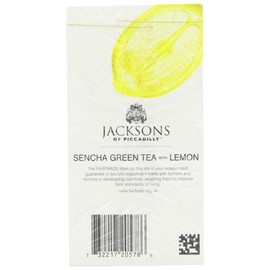 Jacksons of Piccadilly Fairtrade Sencha Green with Lemon 20 Teabags (Pack of 8, Total 160 Teabags)