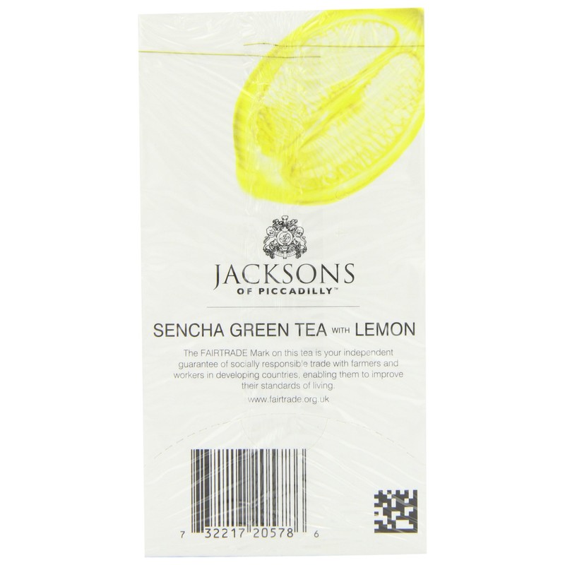 Jacksons of Piccadilly Fairtrade Sencha Green with Lemon 20 Teabags